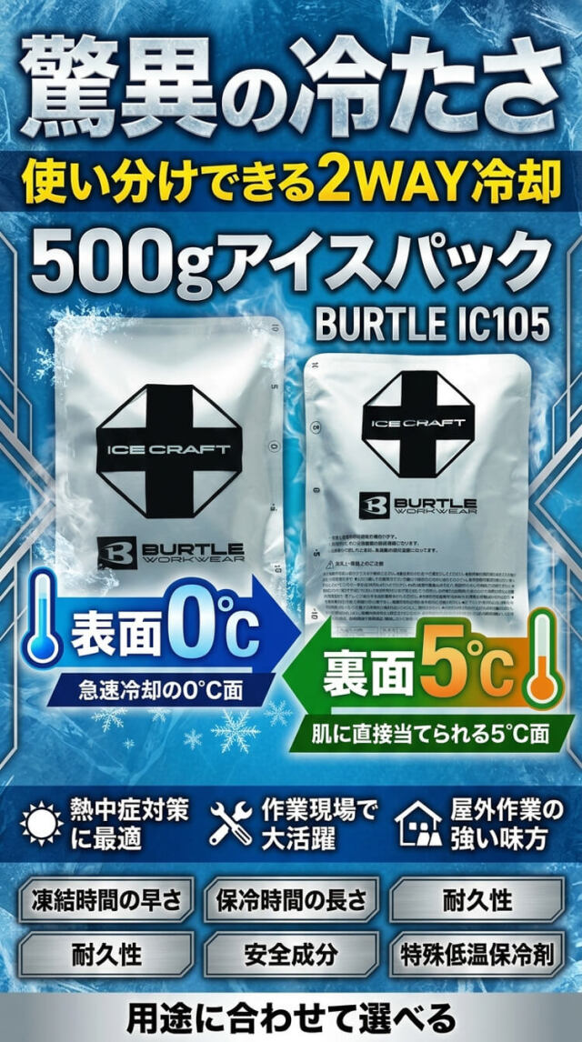 バートル BURTLE アイスパック500g(保冷剤) 単品 IC105 アイスクラフト
