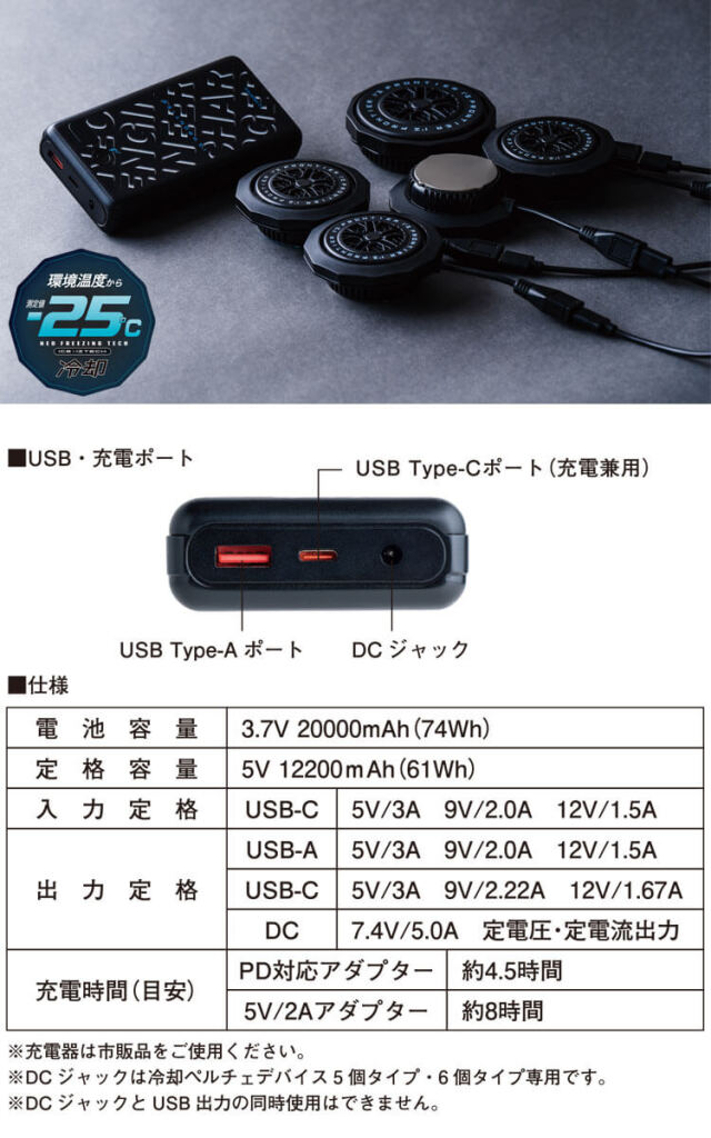 アイズフロンティア モバイルバッテリー | ペルチェベスト