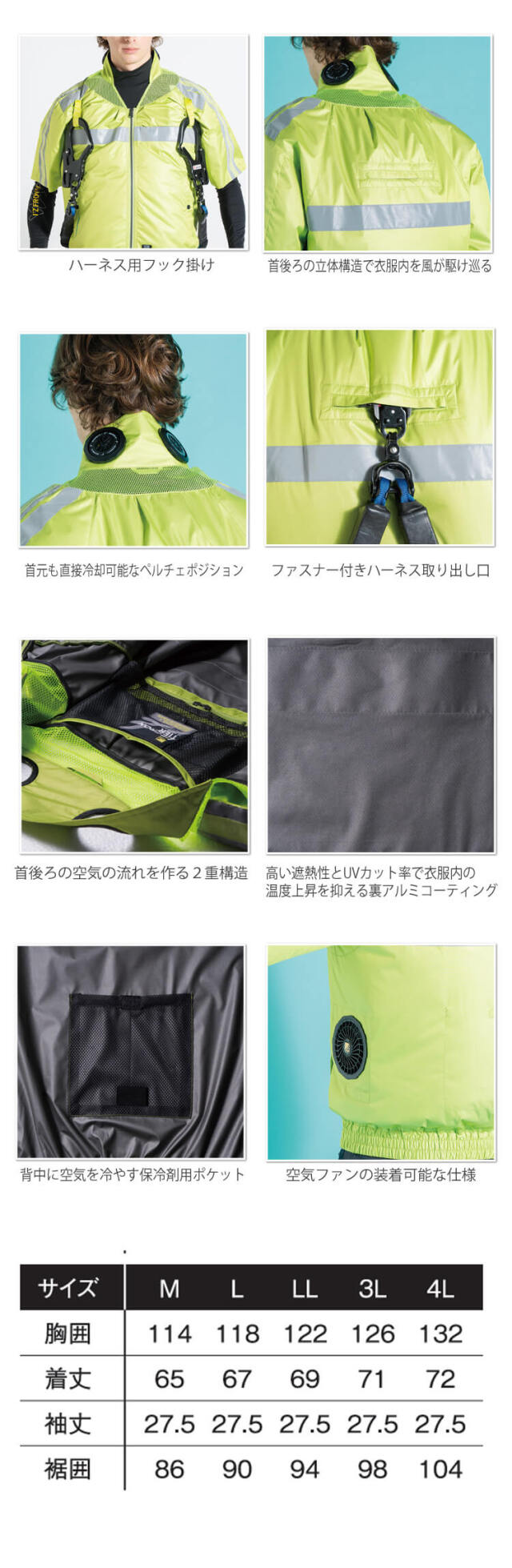 アイズフロンティア P.E.F.半袖ジャケットペルチェ黒ファンフルセット