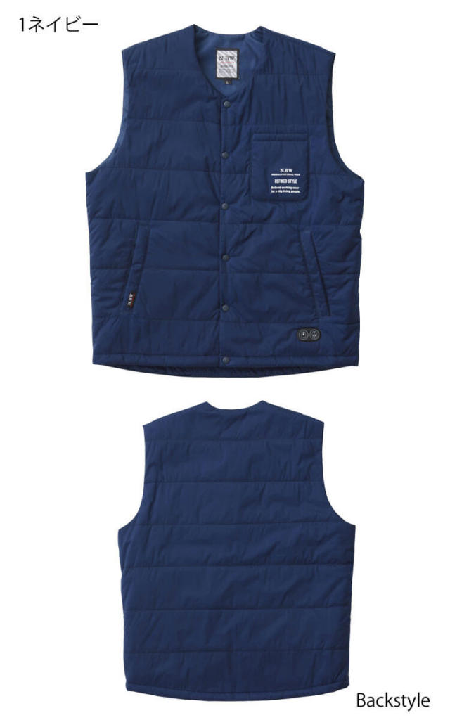 Heat Creek フード付きネイビーベスト 防寒着 電熱ベスト ヒーターベスト ヒートベスト コンプリートセット