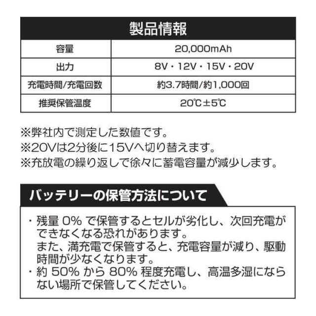 SOWA 桑和 20Vバッテリー単体 18305 G.GROUND | 空調服 ファン