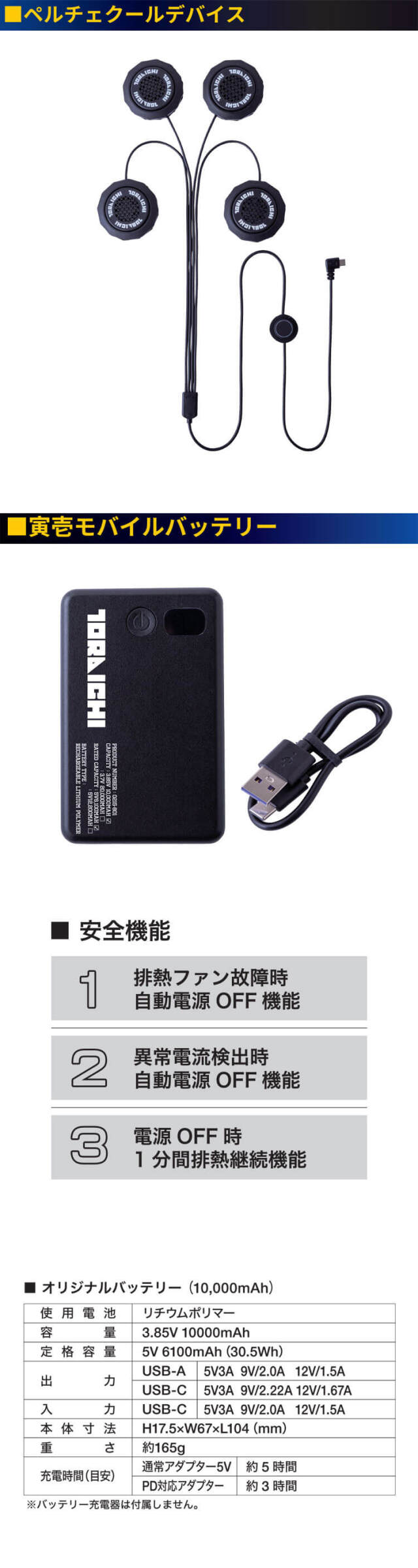 ペルチェベストセット 0215-000 寅壱 トライチ 熱中症対策 | ペルチェ