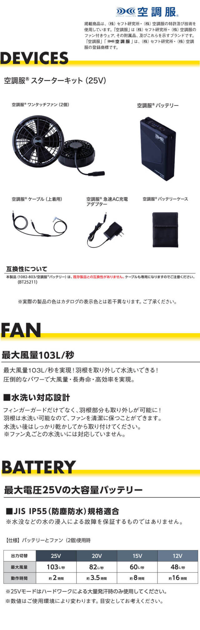 寅壱 トライチ 空調服ベスト・ファン・25Vバッテリーセット 1082-611