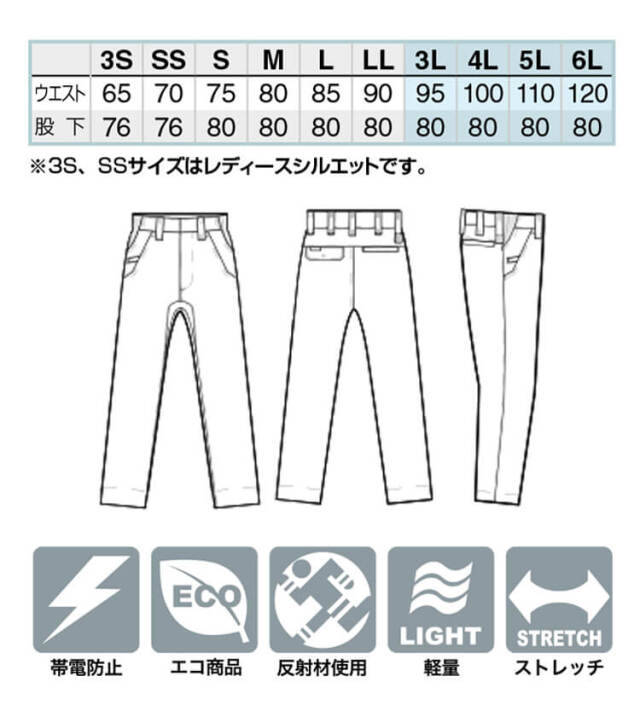 アイトス ノータックワークパンツ AZ-3550｜作業服・作業着の