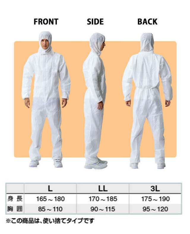 アイトス AITOZ 使い捨て防護服(FGプロA09) 不織布 AZ-861432 2023年春