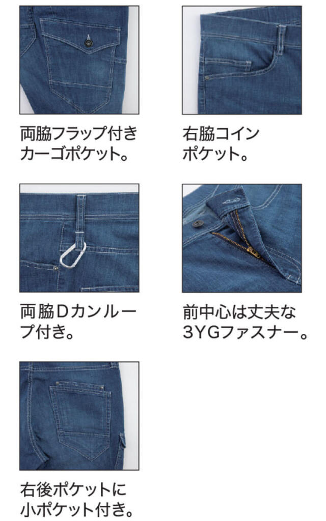 GENBA 現場服 カーゴパンツ 2816 春夏 デニム｜作業服・作業着の総合