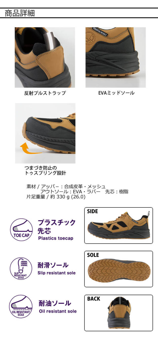 コーコス CO-COS ミネルヴァワークス MINERVAWORKS プロスニーカー MW