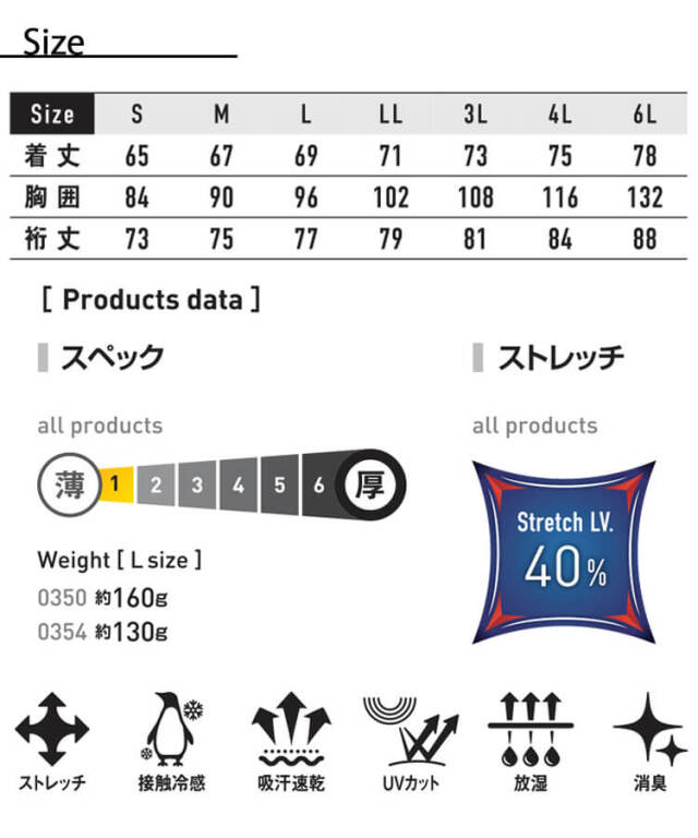 シンメン アイスシールドロングスリーブ 0350｜作業服・作業着の総合
