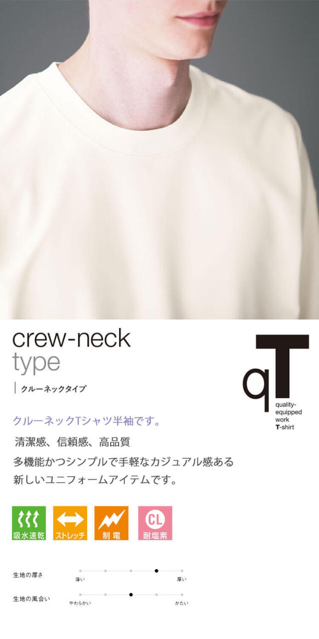 飲食サービス系 セブンユニフォーム 男女兼用 クルーネック半袖Tシャツ