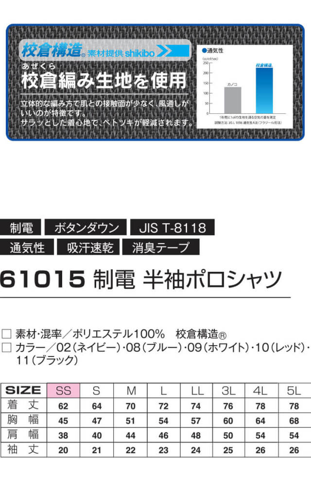 ATACKBASE 制電半袖ポロシャツ 61015｜作業服・作業着の総合通販専門店