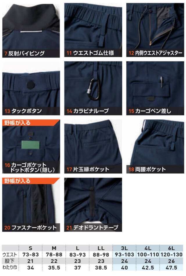SOWA 桑和 G.GROUND ジーグラウンド ハーフパンツ 0648-07 作業服 作業