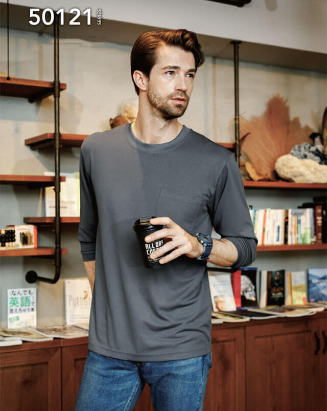 作業服 桑和 Sowa 長袖tシャツ 胸ポケット付き 通年 作業服 作業着の総合通販専門店 ミチオショップ