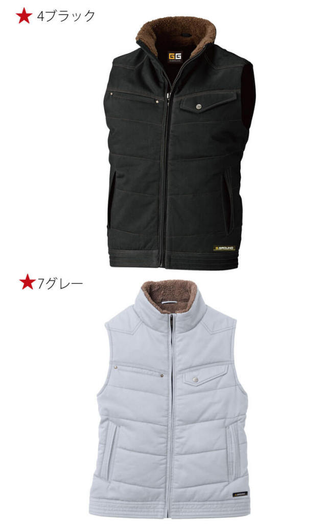 0024-06 メンズファッション G.G. 5106 防寒ベスト ブラウン M 510681M