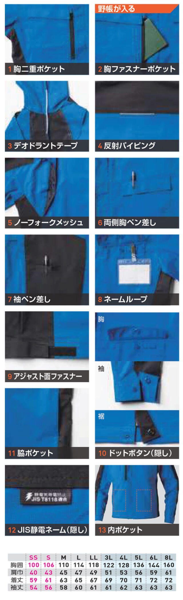 SOWA 桑和 長袖ブルゾン 9528-10 作業服 作業着 制電 春夏｜作業服