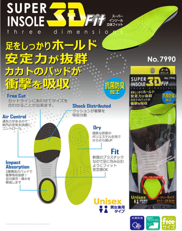 スーパーインソール3DFIT No7990 KITA 喜多 ｜作業服・作業着の総合