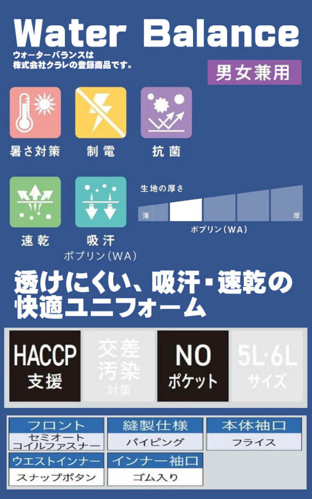 食品工場白衣 長袖ジャンパー WA661 WA684 男女兼用 サーヴォ SERVO