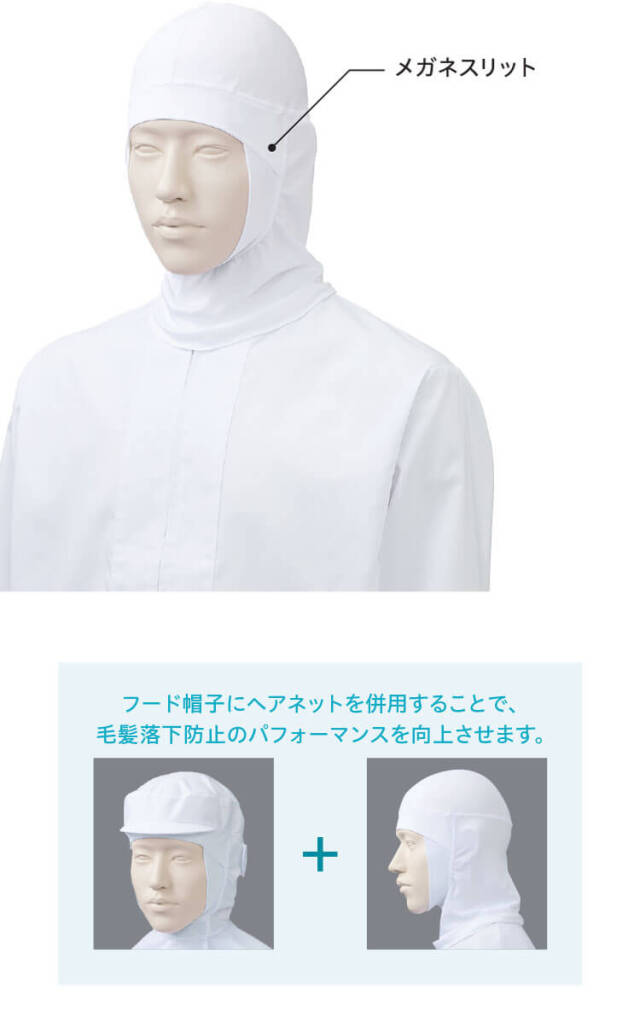 食品工場白衣 フルフェイスネット KZN470 2枚入 カゼン KAZEN フード
