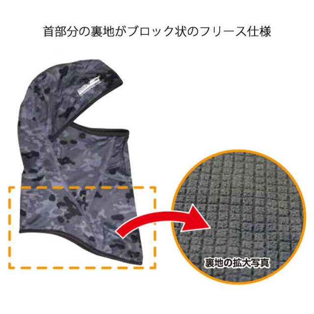 ヒートフェイスマスク オーバーレイ FT-571H 軽防寒 薄型 軽量 福徳