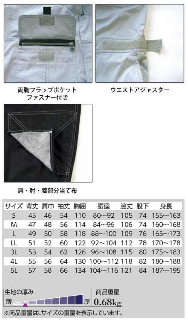長袖メッシュツナギ 6603 クレヒフク KURE 春夏 作業服 作業着｜作業服