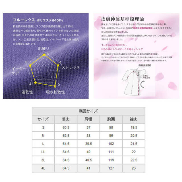 医療 介護 看護 制服 エステ Wacoal ワコール レディススクラブ HI711