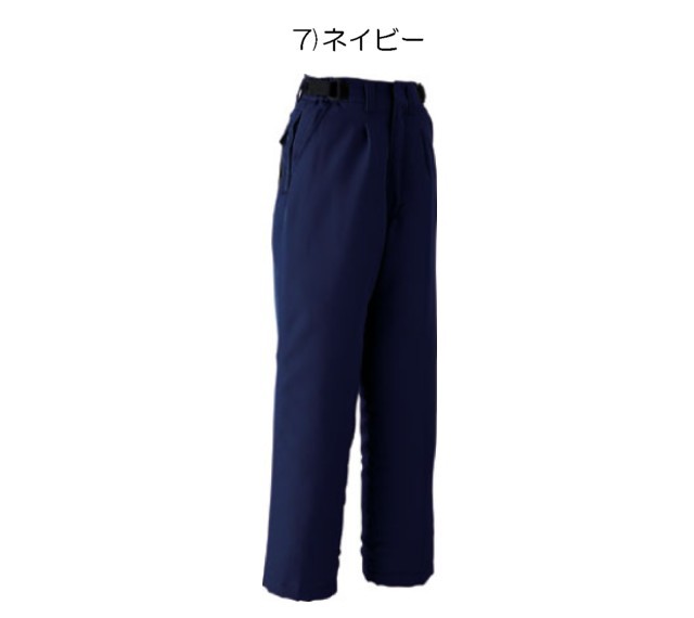 旭蝶繊維E69700パンツ（ワンタック脇シャーリング）｜防寒着・防寒服の