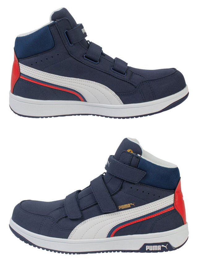 安全靴 PUMA プーマ エアツイスト2.0・ロー・フック&ループ 64204 64205 64206  64207｜作業服・作業着の総合通販専門店【ミチオショップ】 [プーマ] 安全靴 エアツイスト2.0 ミッド 25.0cm PU MODEL H&amp;L 面ファスナー ホワイト 消せるボール