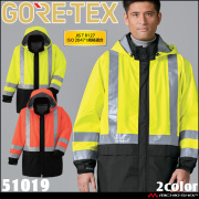 作業服 作業着 防水 旭蝶 ゴアテックス GORE-TEX レインコート (高視認タイプ) 51019 サイズS～3L 安全服 JIST8127 レインウェア