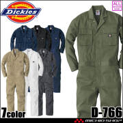 作業服 Dickies ディッキーズ 長袖つなぎ D-766 コーコス CO-COS T/Cストレッチ 通年