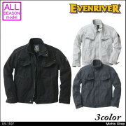 作業服 EVENRIVER フィッシャーストライプブルゾン US-1107 イーブンリバー