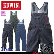 EDWIN エドウィン 子供用サロペット 23026 作業着 作業服 通年 帯電防止織物 オーバーオール 山田辰 キッズサイズ100cm~140cm