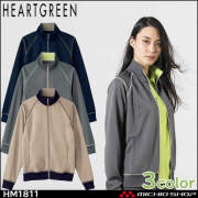 介護 医療 介護ユニフォーム HEARTGREEN ハートグリーン ニットジップアップブルゾン ジャージー HM1811 男女兼用
