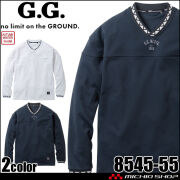 SOWA 桑和 ジーグラウンド G.GROUND 長袖Vネックトレーナー 8545-55 作業服 裏起毛 2025年秋冬新作