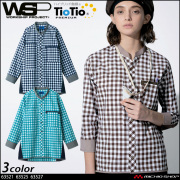 [TioTio素材]制服 ユニフォーム WSP セロリー　八分袖シャツ 63521 63525 63527