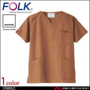 医療 介護 看護 制服 FOLK フォーク PANTONE パントン スクラブ 男女兼用 7000SC 32モカムース
