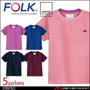 医療 介護 看護 制服 FOLK フォーク PANTONE パントン スクラブ 男女兼用 7097SC Tシャツ