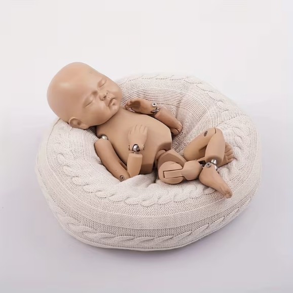 撮影用ベビークッション クッションマット スタッファー ドーナツ型 ホワイト