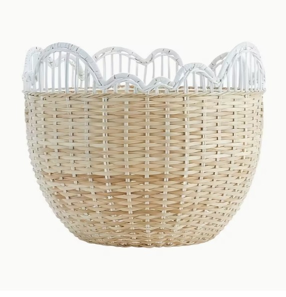 ラタンバスケット アンシンメトリー バイカラー