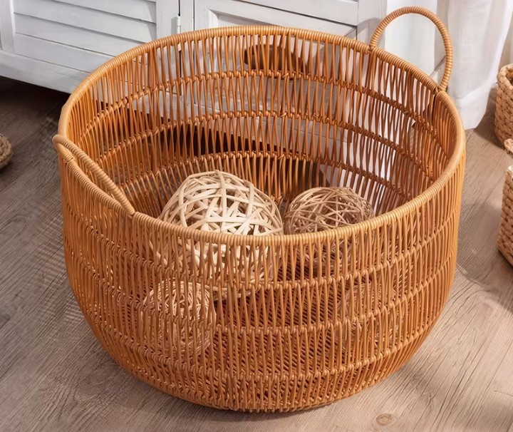 撮影用バスケット深型 ベビーフォト 直径40cm 高さ25cm