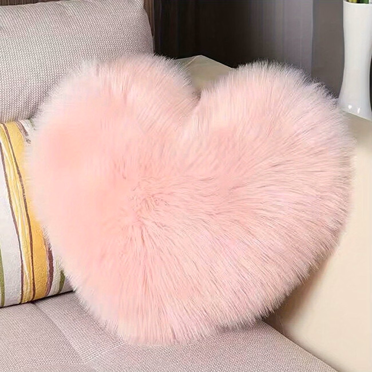 ふわふわハートクッションカバー 45cm×45cm