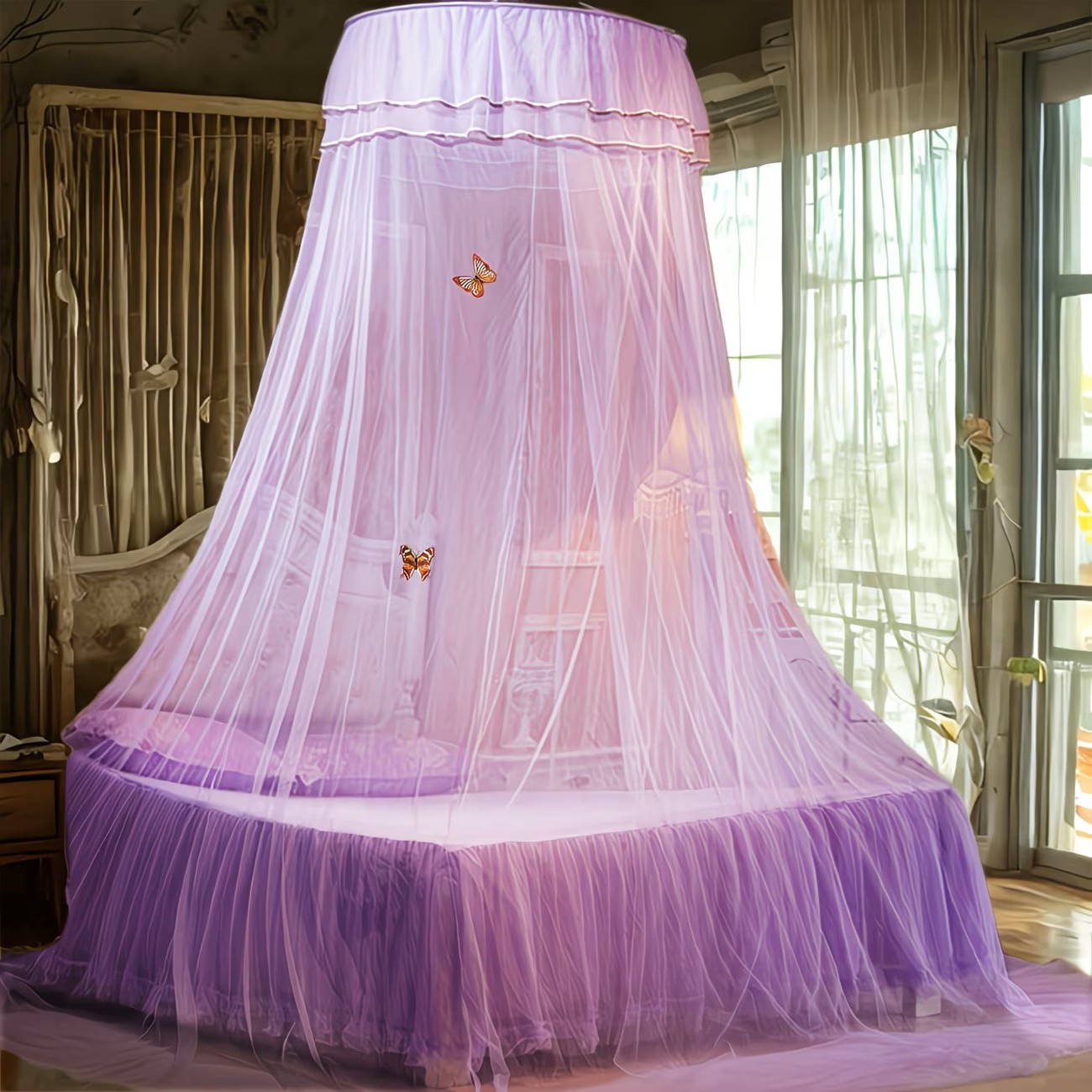 大型プリンセスキャノピー バタフライチャーム付き