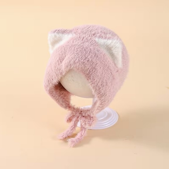 ニューボーンフォト 撮影小物 撮影小道具 ベビー帽子 ニットキャップ ニット帽  耳付き ねこ