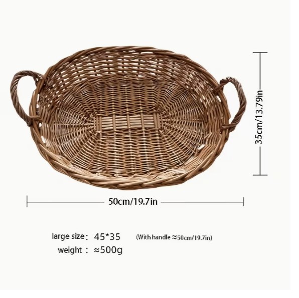 撮影用ベビーバスケットラタンバスケット 約45×35cm