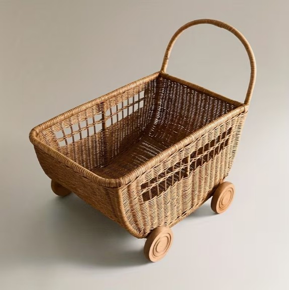 撮影用ベビーバスケット ラタンバスケット バギータイプ ベビーカー 大型