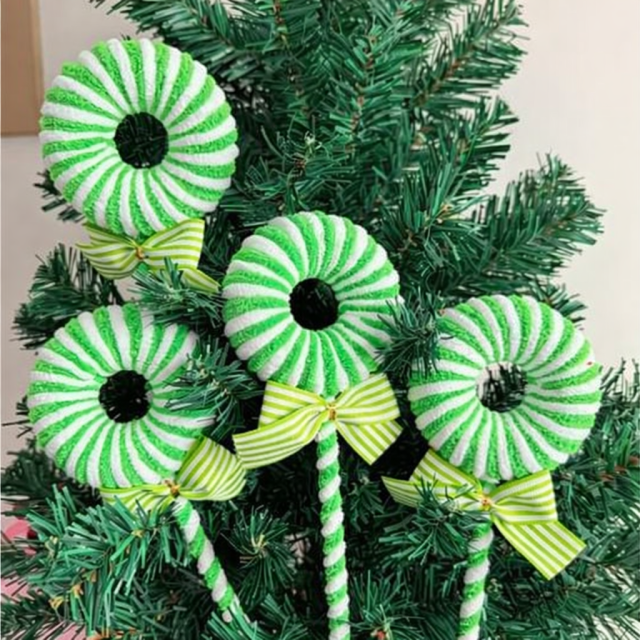 ストライプキャンディケーン スイーツオーナメント 4個セット