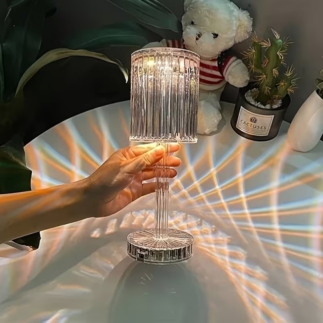 充電式 クリスタルタッチテーブルランプ