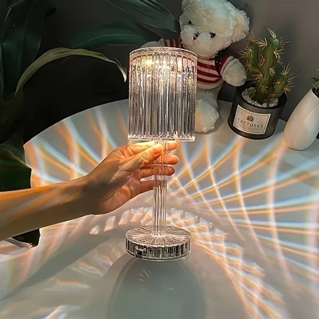 充電式 クリスタルタッチテーブルランプ