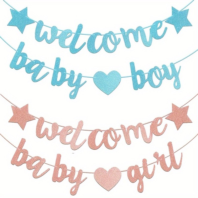 Welcome Baby ガーランド ボーイカラー