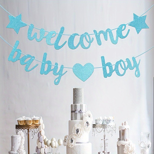 Welcome Baby ガーランド ボーイカラー