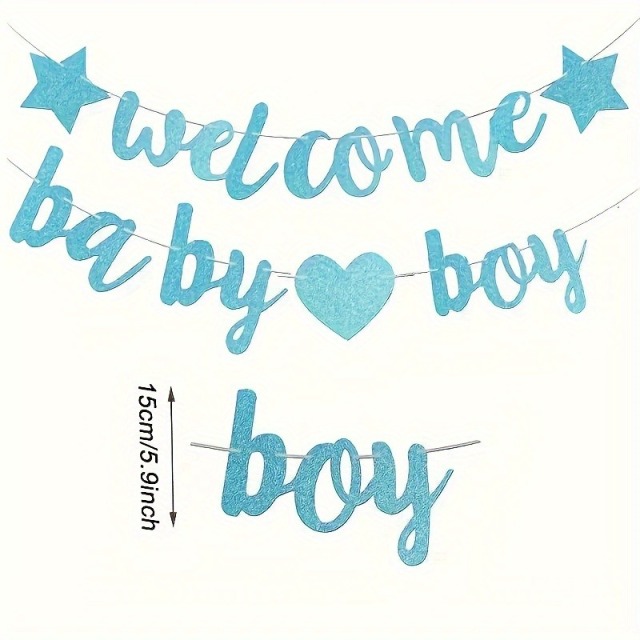 Welcome Baby ガーランド ボーイカラー