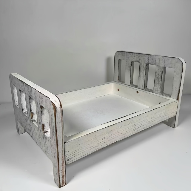 ニューボーンフォト 撮影小物 撮影小道具 撮影用ベビーベッド 木製 ベビーフォト ２色